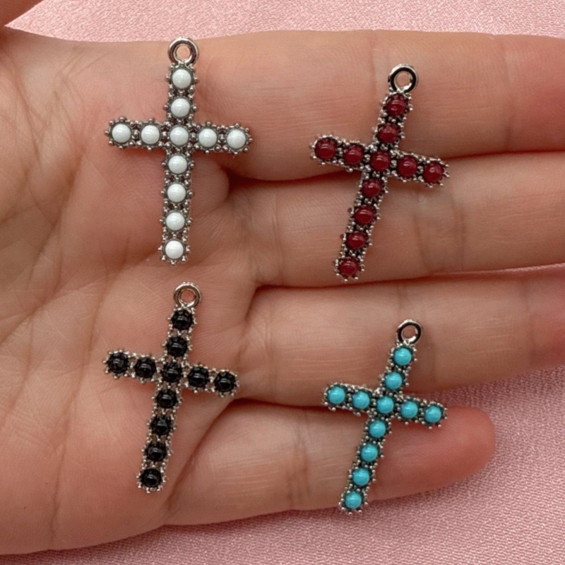 Jewelry & Watches Bench - 10pcs Korean version diamond cross pendant