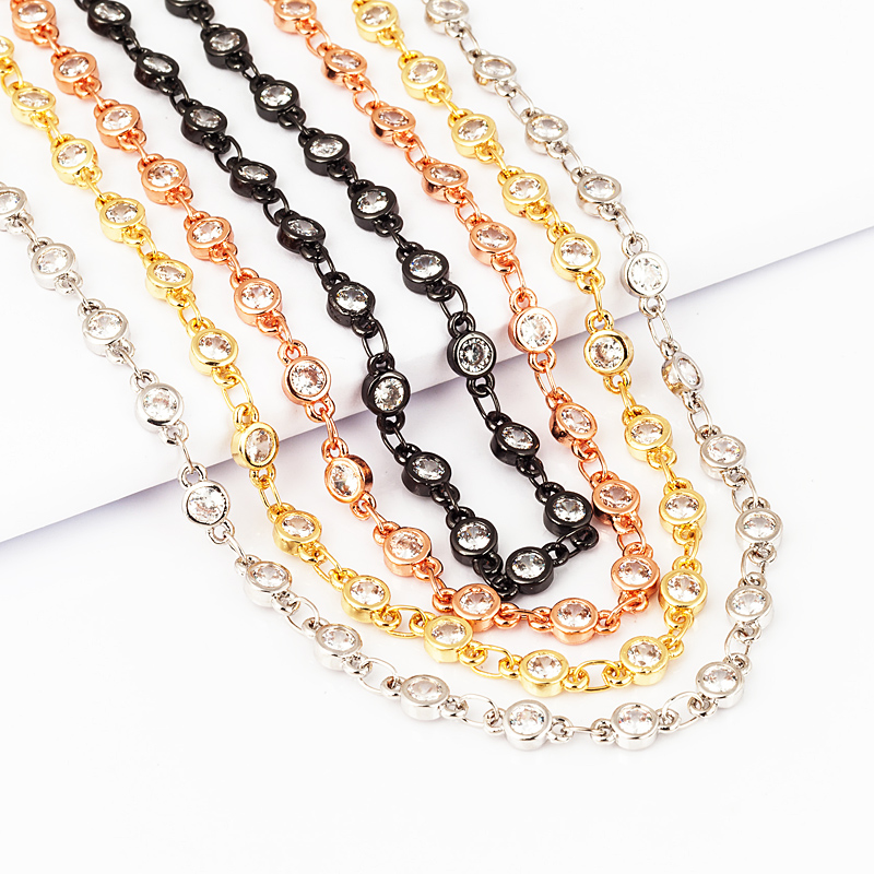 Sturdy half finished CZ chain  - огляд і ціна Rose Gold Bracelet