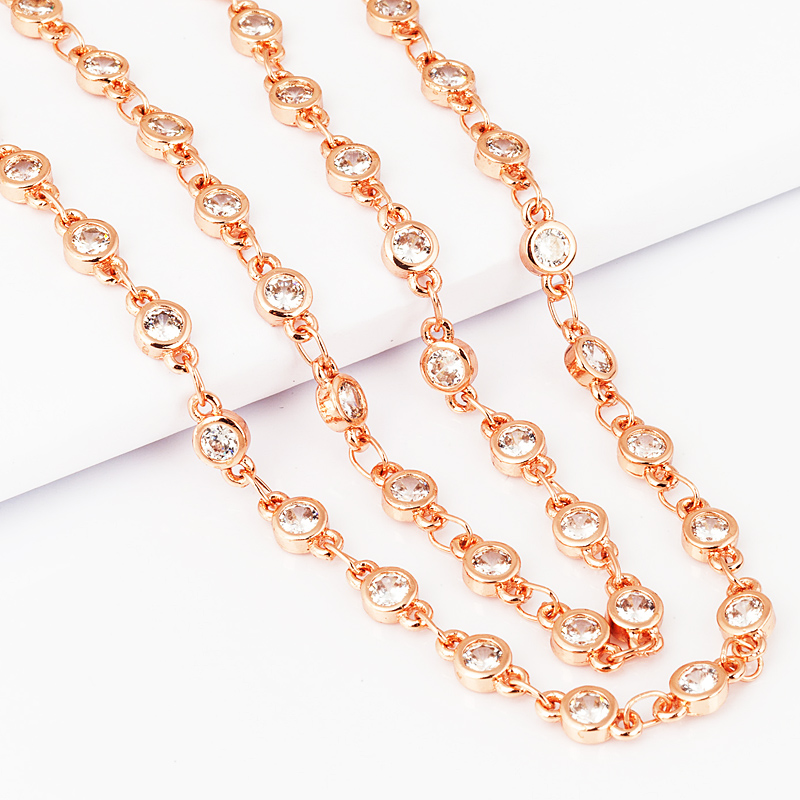 Sturdy half finished CZ chain  - огляд і ціна Rose Gold Bracelet