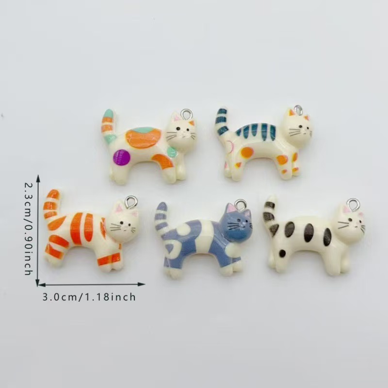10pcs resin cartoon cat animal - огляд і ціна Jewelry & Watches Bench