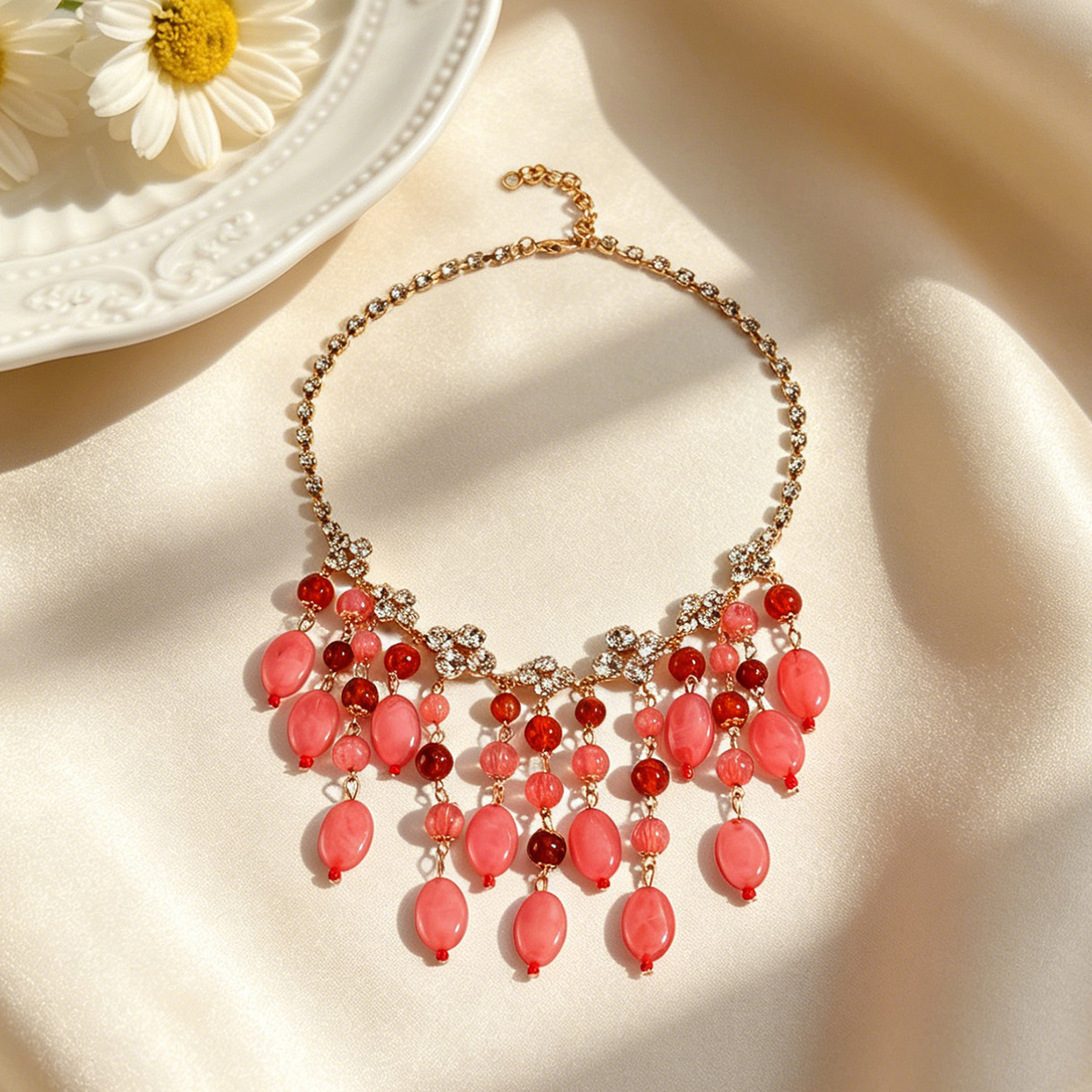 Trendy Pink Red Teardrop Beade - огляд і ціна Jewelry & Watches Bench